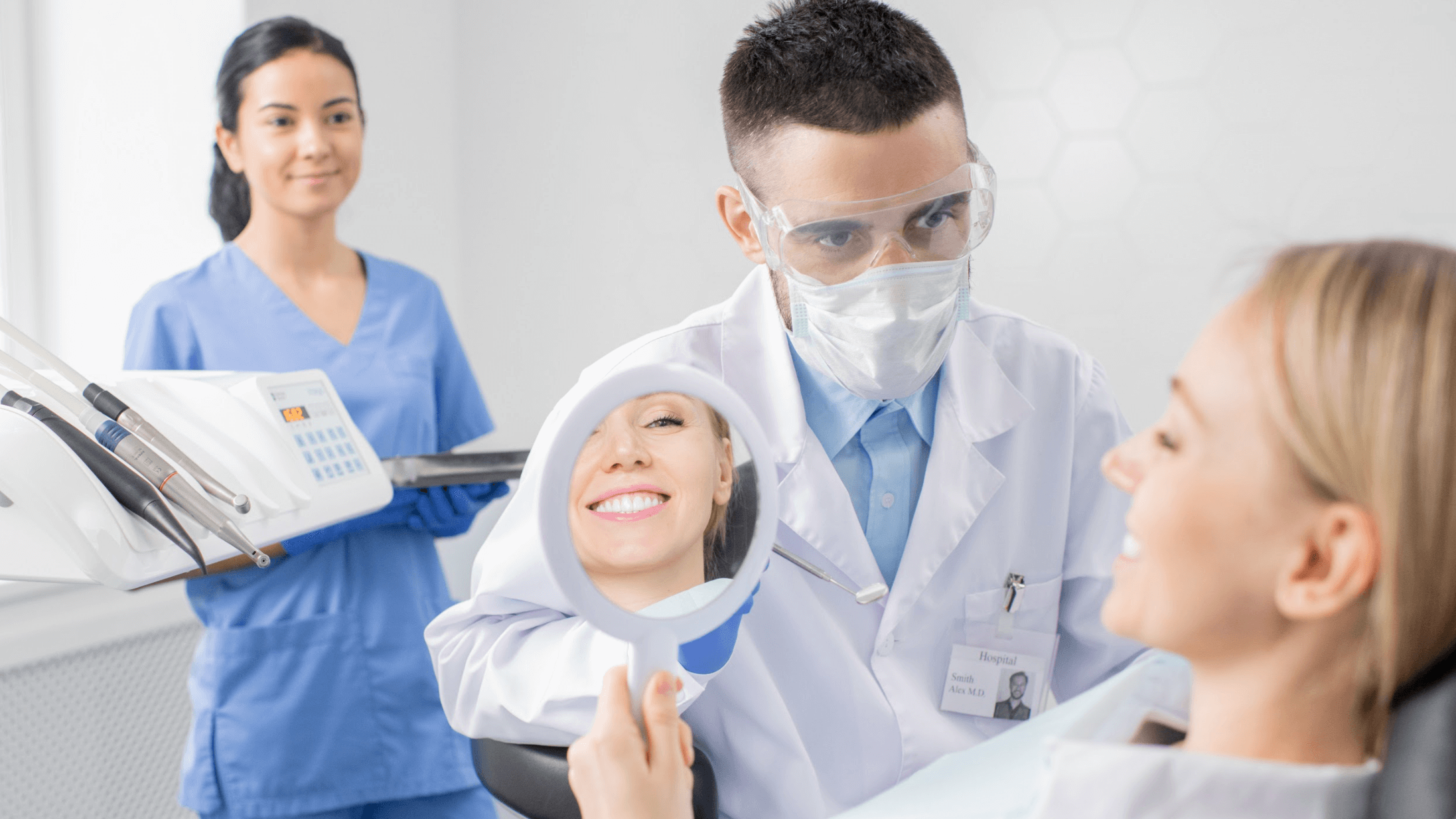 woman smiling at dentist